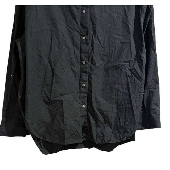 Aritzia Babaton Essential Oversized Poplin Button Down Shirt Black Size 2XL - Picture 4 of 7